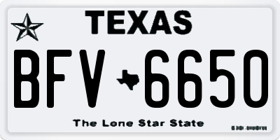 TX license plate BFV6650