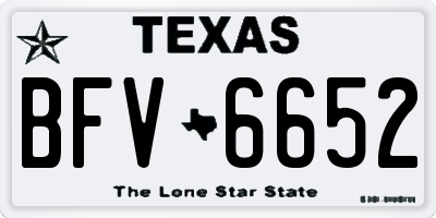 TX license plate BFV6652
