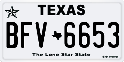 TX license plate BFV6653