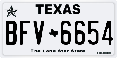 TX license plate BFV6654