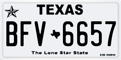 TX license plate BFV6657