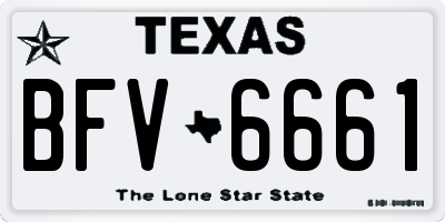 TX license plate BFV6661