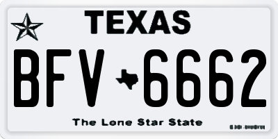 TX license plate BFV6662