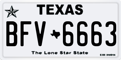 TX license plate BFV6663