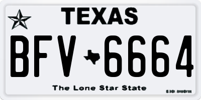 TX license plate BFV6664