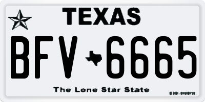TX license plate BFV6665