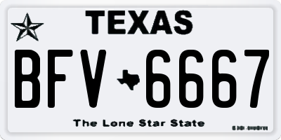 TX license plate BFV6667