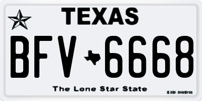 TX license plate BFV6668