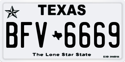 TX license plate BFV6669