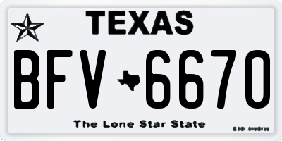 TX license plate BFV6670