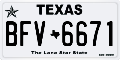 TX license plate BFV6671