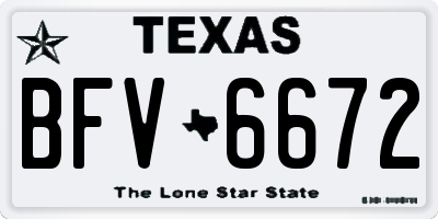 TX license plate BFV6672