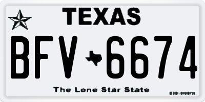 TX license plate BFV6674