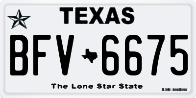 TX license plate BFV6675