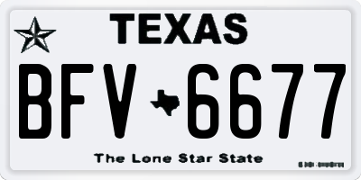 TX license plate BFV6677