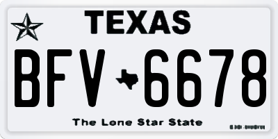 TX license plate BFV6678