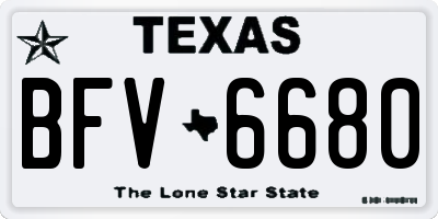 TX license plate BFV6680