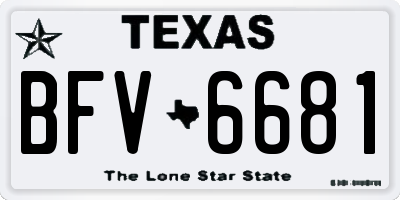 TX license plate BFV6681