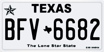 TX license plate BFV6682
