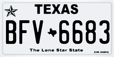 TX license plate BFV6683