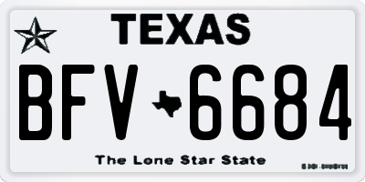 TX license plate BFV6684