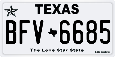 TX license plate BFV6685