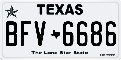 TX license plate BFV6686