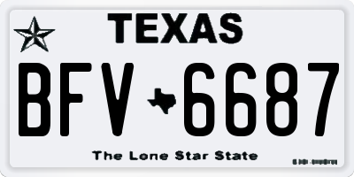 TX license plate BFV6687