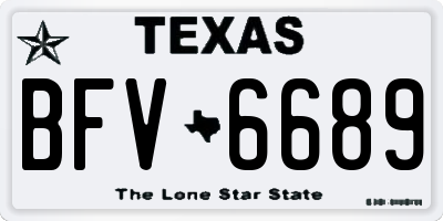 TX license plate BFV6689