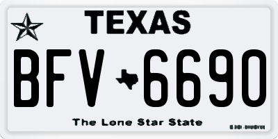 TX license plate BFV6690