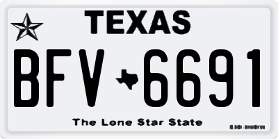 TX license plate BFV6691