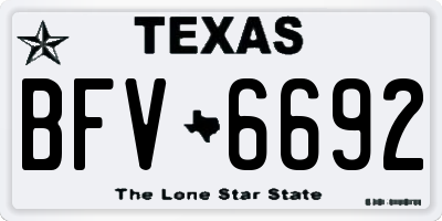 TX license plate BFV6692