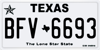 TX license plate BFV6693