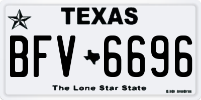TX license plate BFV6696