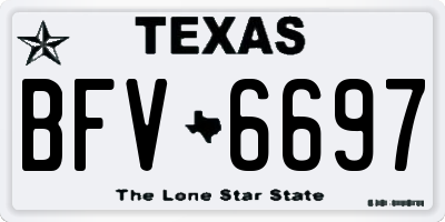 TX license plate BFV6697