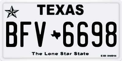 TX license plate BFV6698