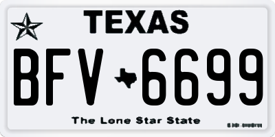 TX license plate BFV6699