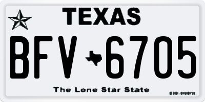 TX license plate BFV6705