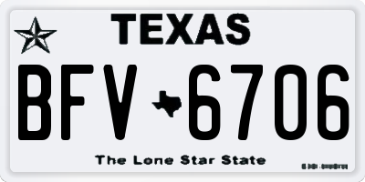 TX license plate BFV6706