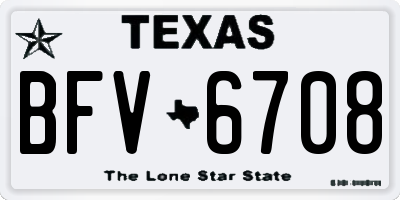 TX license plate BFV6708