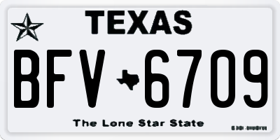 TX license plate BFV6709