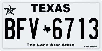 TX license plate BFV6713