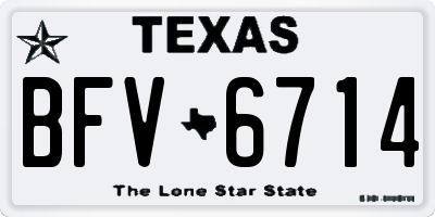 TX license plate BFV6714