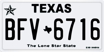 TX license plate BFV6716