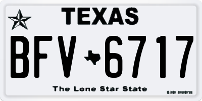 TX license plate BFV6717