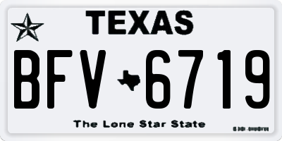 TX license plate BFV6719