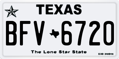 TX license plate BFV6720