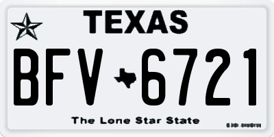 TX license plate BFV6721