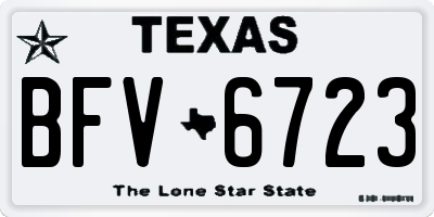 TX license plate BFV6723