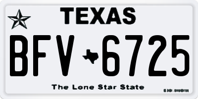 TX license plate BFV6725